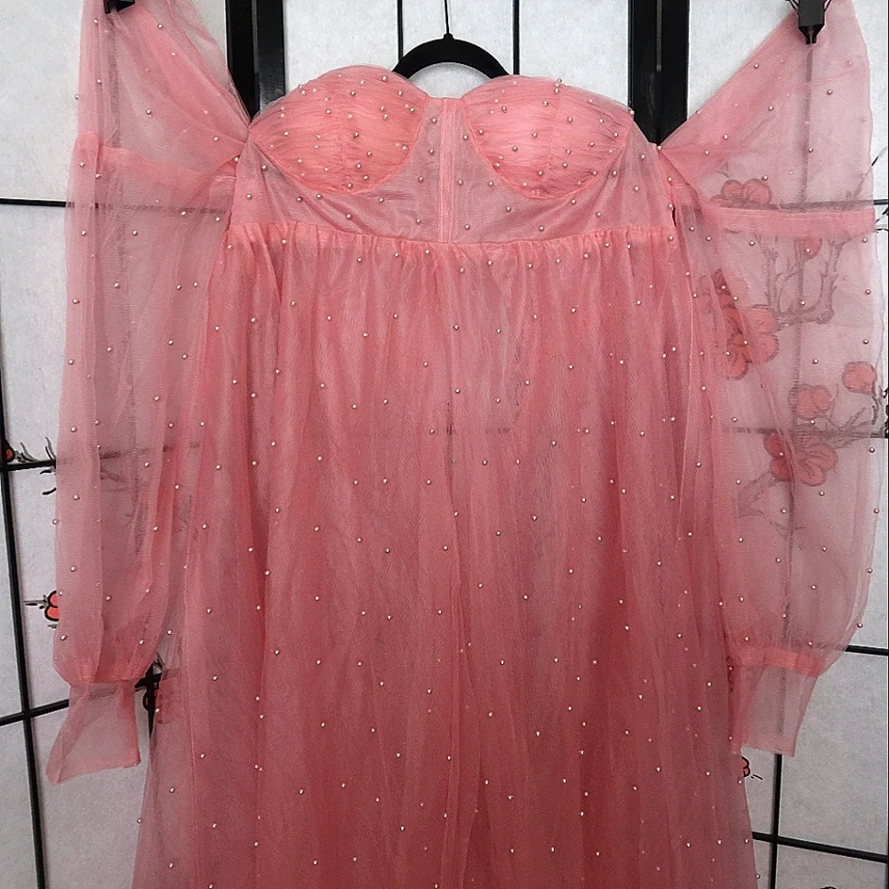 Flowy Pink Maternity Photo Shoot Dress Size XL - Picture 1 of 13